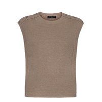 Simona Maine Knit Vest T-shirts & Tops Knitted T-shirts/tops Beige Bruuns Bazaar