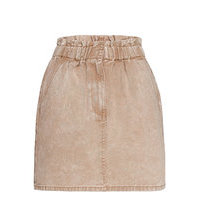 Viscarlett Angila Hw Short Denim Skirt Lyhyt Hame Beige Vila