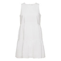 Organic Poplin Tiered Mini Dress Dresses Everyday Dresses Valkoinen Banana Republic