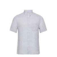 Linen Melange Ss Slim Shirt Lyhythihainen Paita Sininen J. Lindeberg