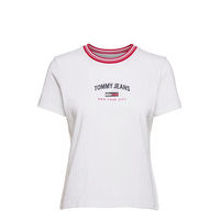 Tjw Regular Timeless Script Tee T-shirts & Tops Short-sleeved Valkoinen Tommy Jeans