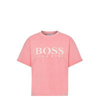 C_evina T-shirts & Tops Short-sleeved Vaaleanpunainen BOSS