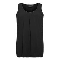 Top Plus Round Neck Lace Trim T-shirts & Tops Sleeveless Musta Zizzi