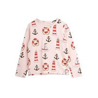 Lighthouse Aop Ls Tee T-shirts Long-sleeved T-shirts Vaaleanpunainen Mini Rodini