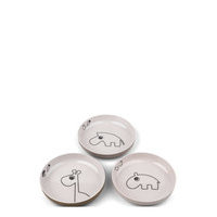 Yummy Mini Plate, 3-Pack Deer Friends Home Meal Time Plates & Bowls Vaaleanpunainen D By Deer, Done by Deer