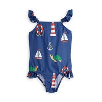 Turtle Float Wing Uv Swimsuit Uimapuku Uima-asut Sininen Mini Rodini