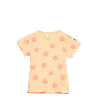 Top S/S Aop Baby T-shirts Short-sleeved Vaaleanpunainen Polarn O. Pyret