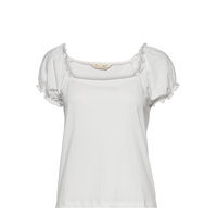 Amanda Top Blouses Short-sleeved Valkoinen ODD MOLLY