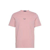 Embroidered Tee T-shirts Short-sleeved Vaaleanpunainen Fred Perry
