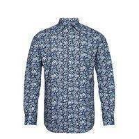 Blue Flowers On Navy Paita Bisnes Sininen Bosweel Shirts Est. 1937