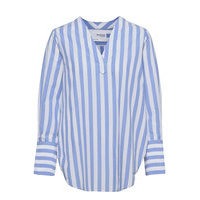 Slfkelly Ls V-Neck Striped Top W Pitkähihainen Paita Sininen Selected Femme