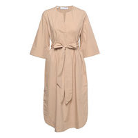 Slfcarlotta 3/4 Midi Kaftan Dress B Polvipituinen Mekko Beige Selected Femme