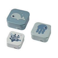 Snack Box Set 3 Pcs Sea Friends Home Meal Time Lunch Boxes Sininen D By Deer, Done by Deer
