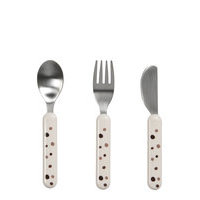 Cutlery Set Dreamy Dots Home Meal Time Cutlery Vaaleanpunainen D By Deer, Done by Deer