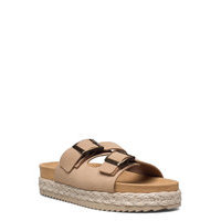 Greta Shoes Summer Shoes Flat Sandals Beige Mango