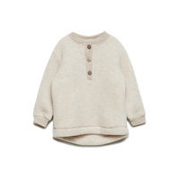 Wool Baby Pullover Outerwear Fleece Outerwear Fleece Jackets Beige Mikk-Line