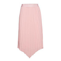 T8022, Woven Skirt Calf Polvipituinen Hame Vaaleanpunainen Saint Tropez