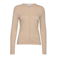 A8661, L/S Cardigan R-Neck Neuletakki Beige Saint Tropez