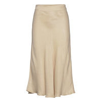 Eddy Mw Midi Skirt Polvipituinen Hame Beige Second Female