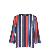 D1. Preppy Stripe Relaxed Top Pitkähihainen Pusero Paita Monivärinen/Kuvioitu GANT