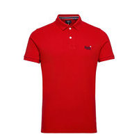 Classic Pique Polo Polos Short-sleeved Punainen Superdry