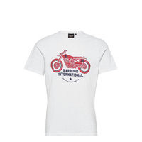 B.Intl Tyre Tee T-shirts Short-sleeved Valkoinen Barbour