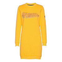 Graphic Sweat Dress Polvipituinen Mekko Keltainen Superdry