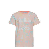 Allover Print Marble Tee W T-shirts Short-sleeved Valkoinen Adidas Originals, adidas Originals