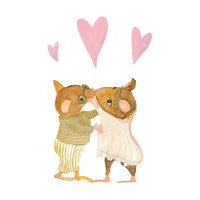 Wall Sticker - Mouse In Love Home Kids Decor Wall Stickers Vaaleanpunainen That's Mine