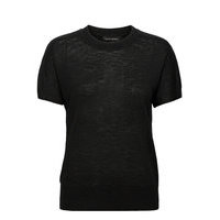 Linen-Blend Short-Sleeve Sweater T-shirts & Tops Knitted T-shirts/tops Musta Banana Republic