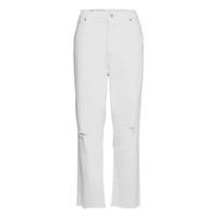 High Rise Destructed Cheeky Straight Jeans With Washwell&# Suorat Farkut Valkoinen GAP