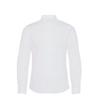 Stretch Collar Print Slim Shirt Paita Rento Casual Valkoinen Calvin Klein