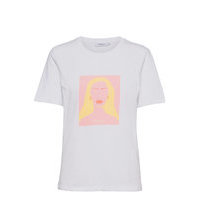 Mo Alva Print Tee T-shirts & Tops Short-sleeved Valkoinen MOSS COPENHAGEN