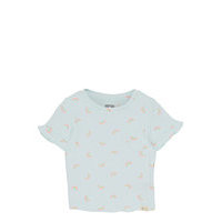 Toddler 100% Organic Cotton Ruffle T-Shirt T-shirts Short-sleeved Sininen GAP
