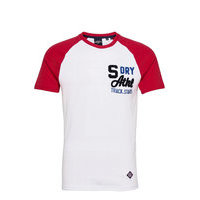 Chenille Varsity Raglan Tee220 T-shirts Short-sleeved Valkoinen Superdry