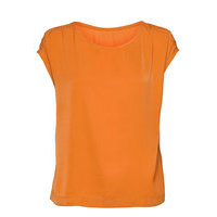 Recycle Polyester Blouse Ss Blouses Short-sleeved Oranssi Rosemunde