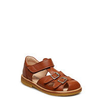 Sandal With Two Buckles In Front Shoes Summer Shoes Sandals Ruskea ANGULUS