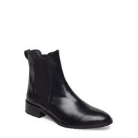 Booties - Flat - With Elastic Bootsit Nauhalliset Saapikkaat Musta ANGULUS