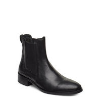 Booties - Flat - With Elastic Bootsit Nauhalliset Saapikkaat Musta ANGULUS