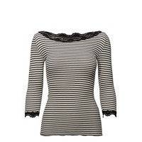 Silk T-Shirt Boat Neck Regular W/Vi T-shirts & Tops Long-sleeved Musta Rosemunde
