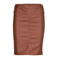 Ada Coated Skirt Polvipituinen Hame Ruskea Kaffe