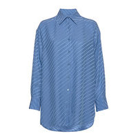 Nina Silk Shirt Pitkähihainen Paita Sininen Filippa K