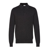 M. Knitted Polo Shirt Polos Long-sleeved Harmaa Filippa K