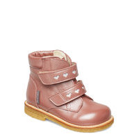 Boots - Flat - With Velcro Shoes Pre Walkers 18-25 Vaaleanpunainen ANGULUS
