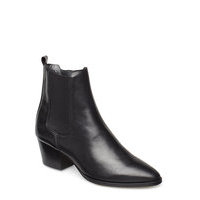 Booties - Block Heel - With Elas Shoes Boots Ankle Boots Ankle Boot - Heel Musta ANGULUS