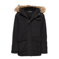 Micro Fleece Parka Jacket Parka Takki Musta Lyle & Scott Junior