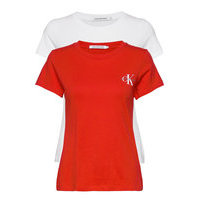 2 Pack Slim T-Shirt T-shirts & Tops Short-sleeved Punainen Calvin Klein Jeans