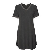 Bamboo Nightdress With Short Sleeve Yöpaita Musta Lady Avenue