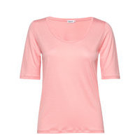 Tencel Scoop-Neck Tee T-shirts & Tops Short-sleeved Vaaleanpunainen Filippa K