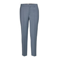 Emma Cropped Cool Wool Trouser Suoralahkeiset Housut Sininen Filippa K